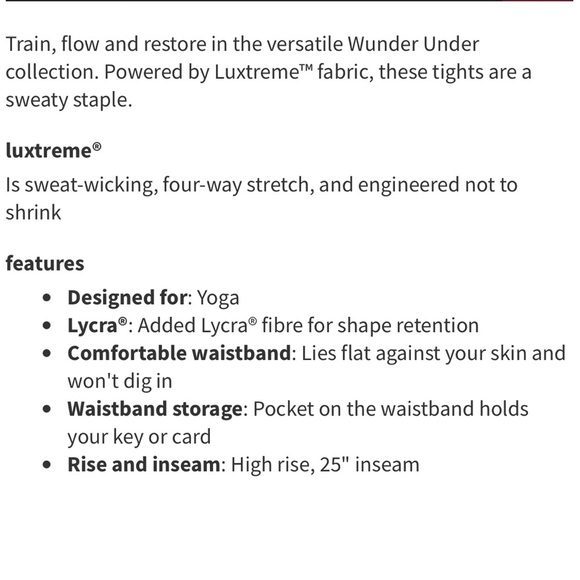 Lululemon Wunder Under High-Rise Tight *Snow Washed 28" Washed Luna Size 8 18 - Picture 7 of 7